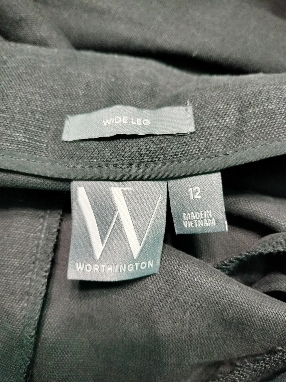 Worthington Black Wide Leg Dress Pants High Rise Pleated Size 12